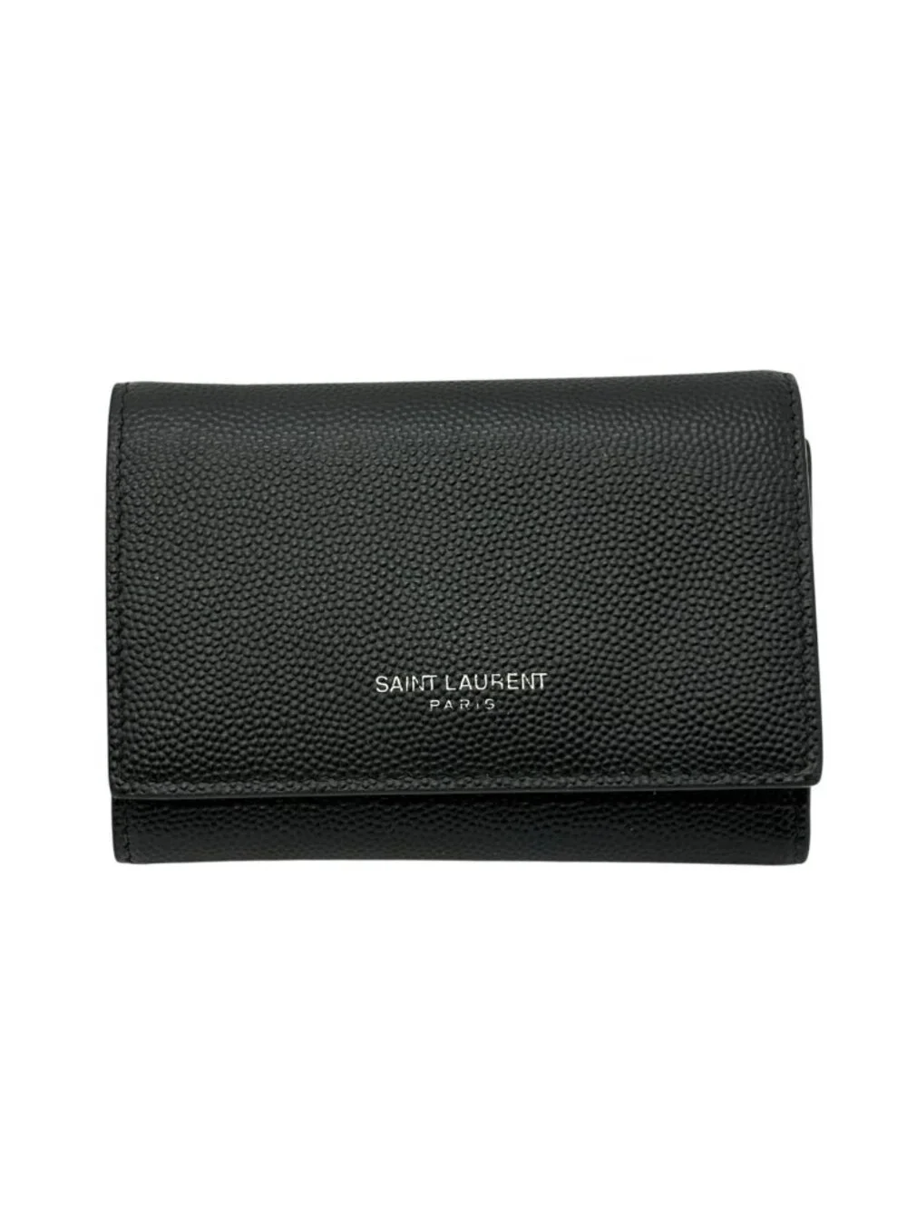 Saint Laurent Trifold Wallet Key Case 6 Black Leather Paris
